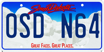 SD license plate 0SDN64