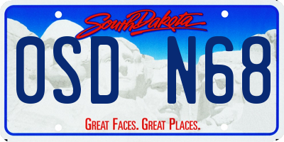 SD license plate 0SDN68