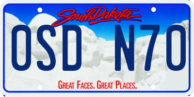 SD license plate 0SDN70