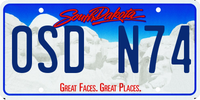 SD license plate 0SDN74