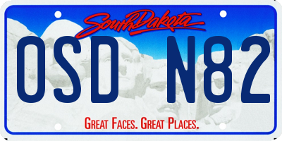 SD license plate 0SDN82