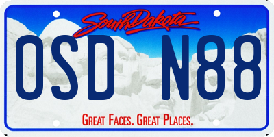 SD license plate 0SDN88
