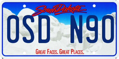 SD license plate 0SDN90