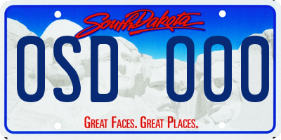 SD license plate 0SDO00