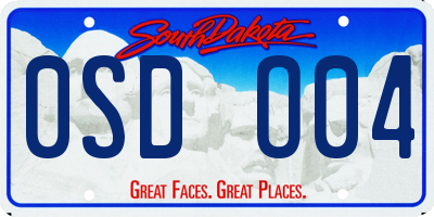SD license plate 0SDO04