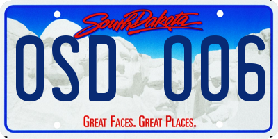 SD license plate 0SDO06