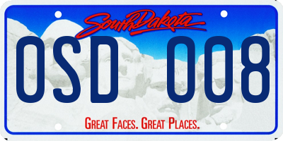 SD license plate 0SDO08