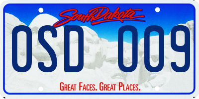 SD license plate 0SDO09