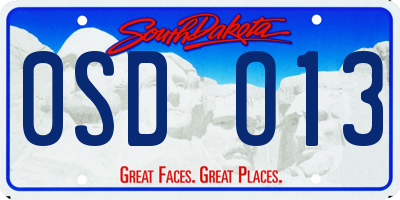 SD license plate 0SDO13