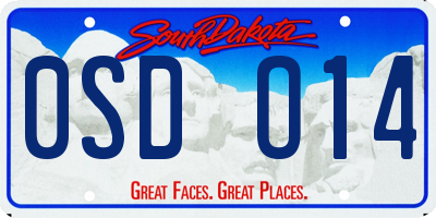 SD license plate 0SDO14
