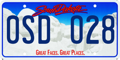 SD license plate 0SDO28