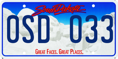 SD license plate 0SDO33