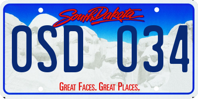 SD license plate 0SDO34