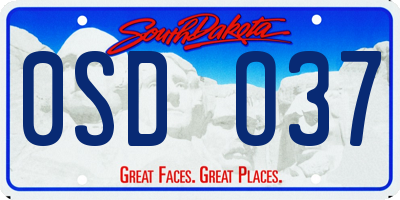 SD license plate 0SDO37