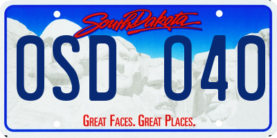 SD license plate 0SDO40