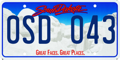 SD license plate 0SDO43