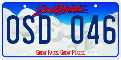 SD license plate 0SDO46