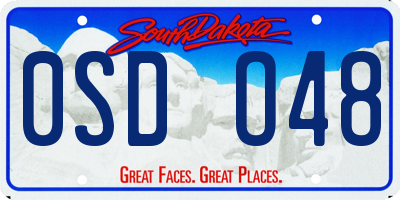SD license plate 0SDO48