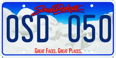SD license plate 0SDO50