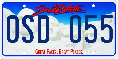 SD license plate 0SDO55