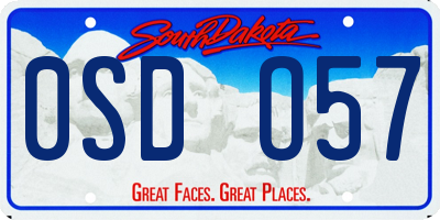 SD license plate 0SDO57