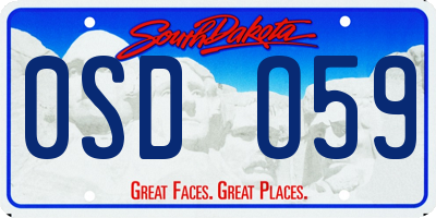 SD license plate 0SDO59