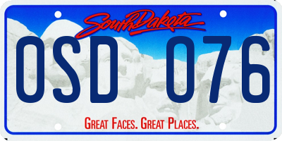 SD license plate 0SDO76