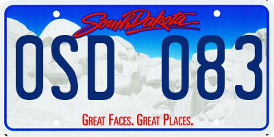 SD license plate 0SDO83