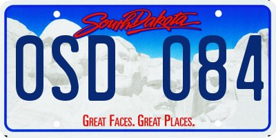 SD license plate 0SDO84