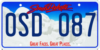 SD license plate 0SDO87