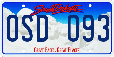 SD license plate 0SDO93