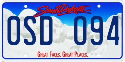 SD license plate 0SDO94