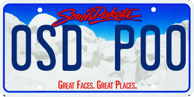 SD license plate 0SDP00