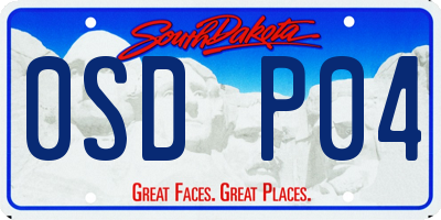 SD license plate 0SDP04