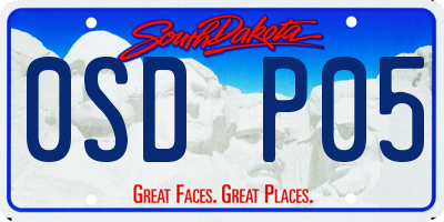 SD license plate 0SDP05
