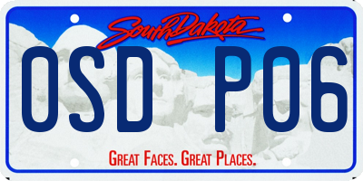 SD license plate 0SDP06