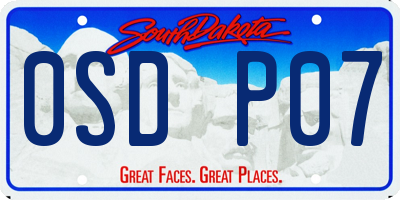 SD license plate 0SDP07