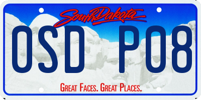 SD license plate 0SDP08
