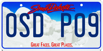 SD license plate 0SDP09