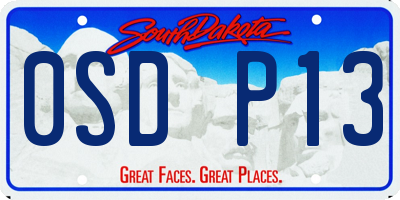 SD license plate 0SDP13