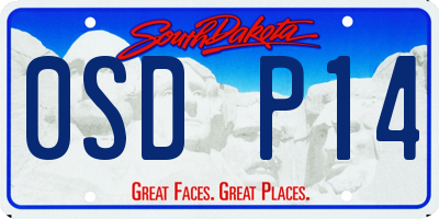 SD license plate 0SDP14