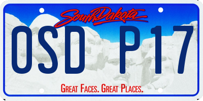 SD license plate 0SDP17