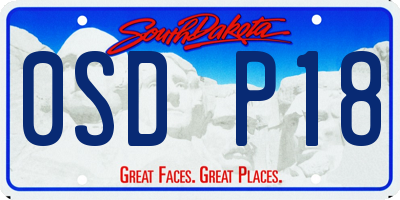 SD license plate 0SDP18
