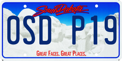 SD license plate 0SDP19