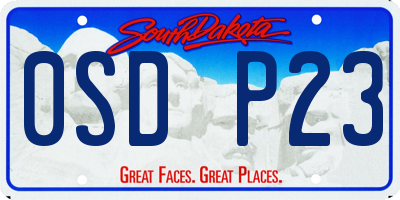 SD license plate 0SDP23