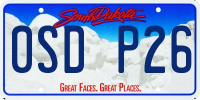 SD license plate 0SDP26
