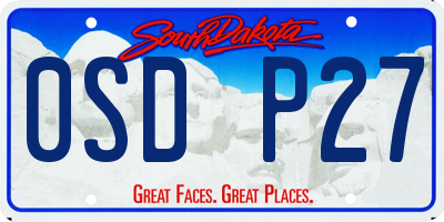 SD license plate 0SDP27