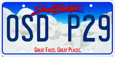 SD license plate 0SDP29