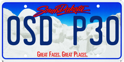 SD license plate 0SDP30
