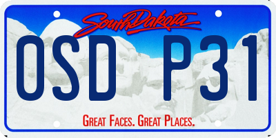 SD license plate 0SDP31